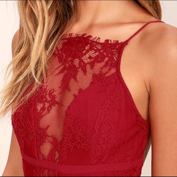 Red lace maxi dress by NBD - Picture 3 of 4